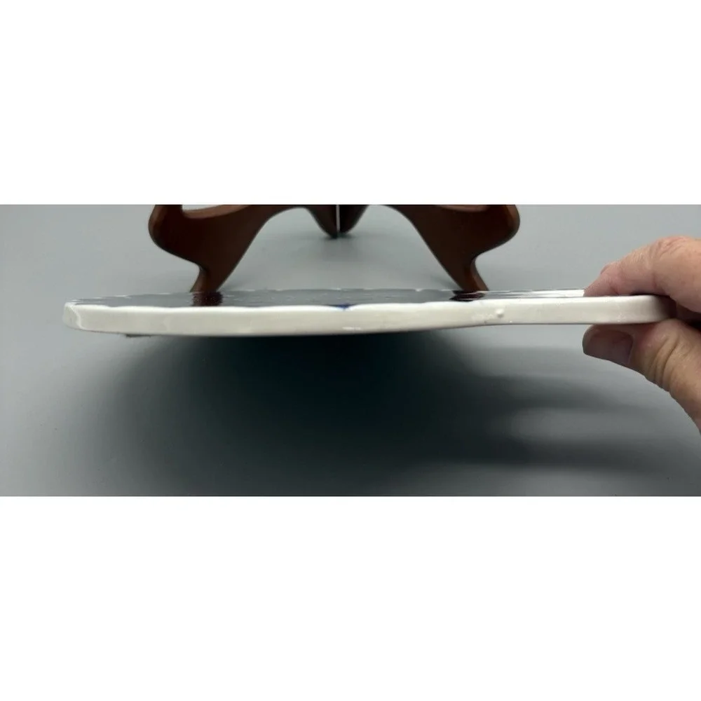 Vintage ceramic trivet cutting cheese board Valencia Arabia Finland Ulla Procope